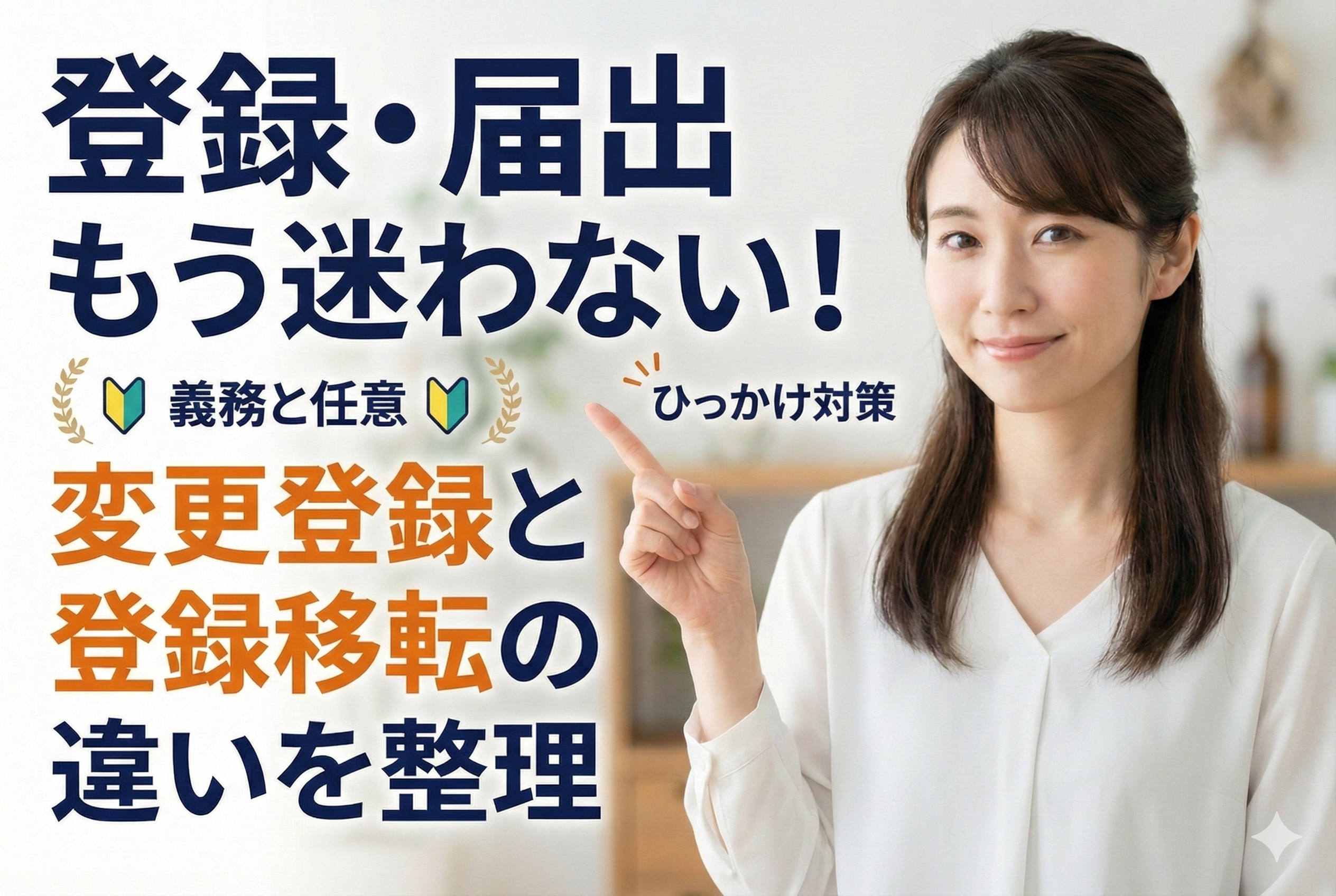 住所変更はどっち？宅建士の「変更登録」と「登録移転」の違いと、届出のルール