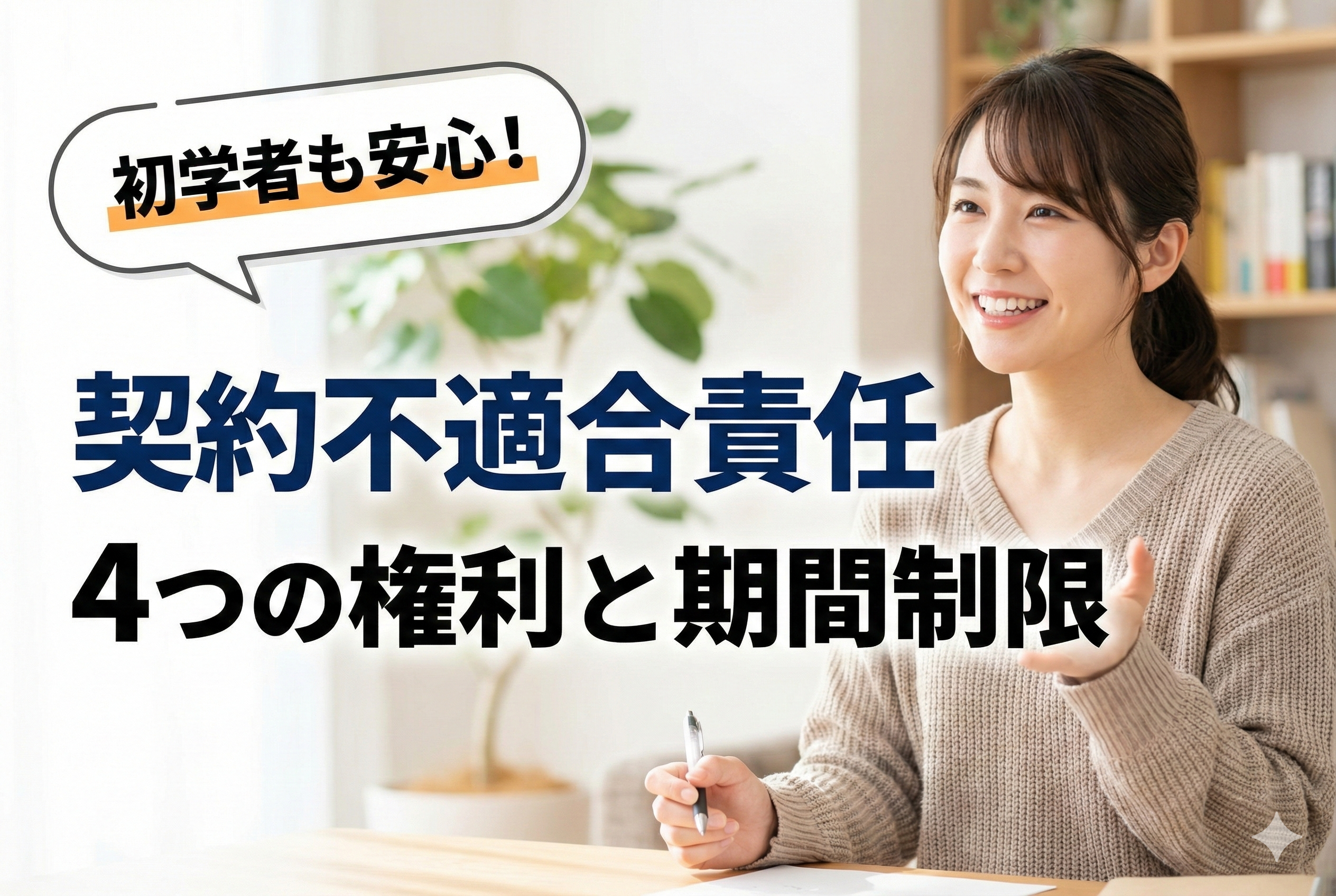【宅建民法】「契約不適合責任」ってなに？4つの権利と1年の期間制限を優しく解説