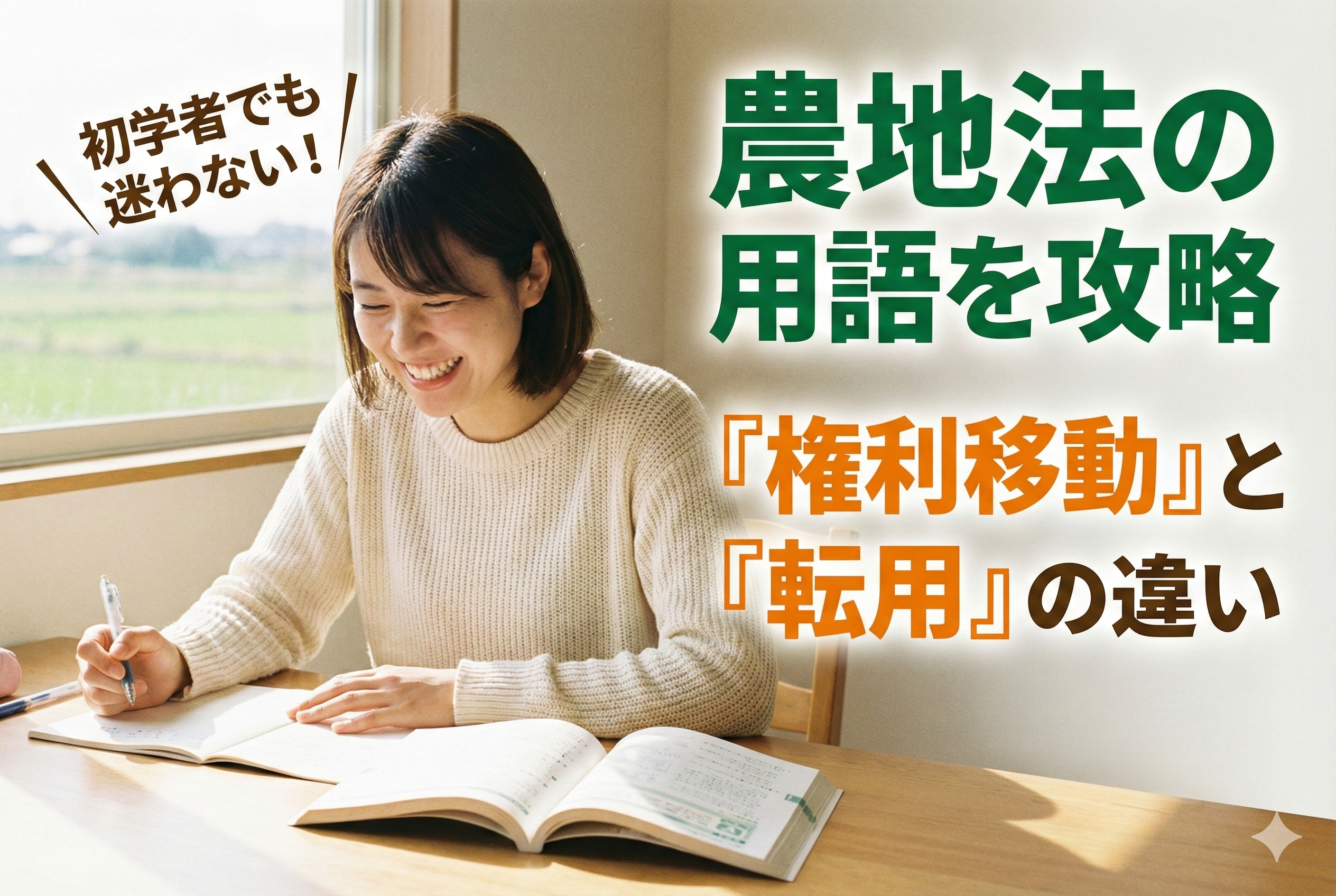 【宅建初学者向け】農地法の用語をわかりやすく解説！農地・権利移動・転用の違いとは？