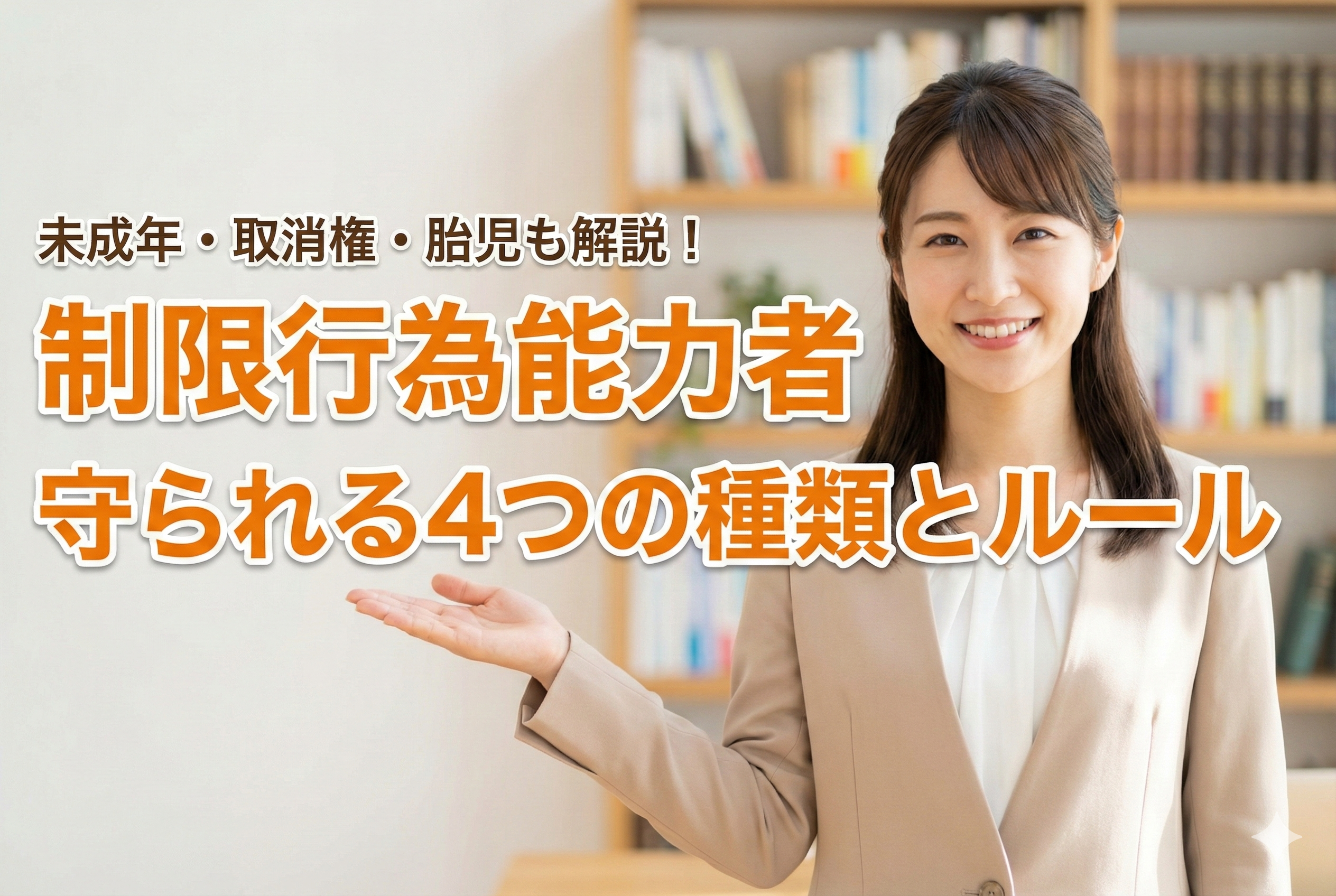 【宅建民法】「制限行為能力者」ってなに？4つの種類と保護のルールを優しく解説