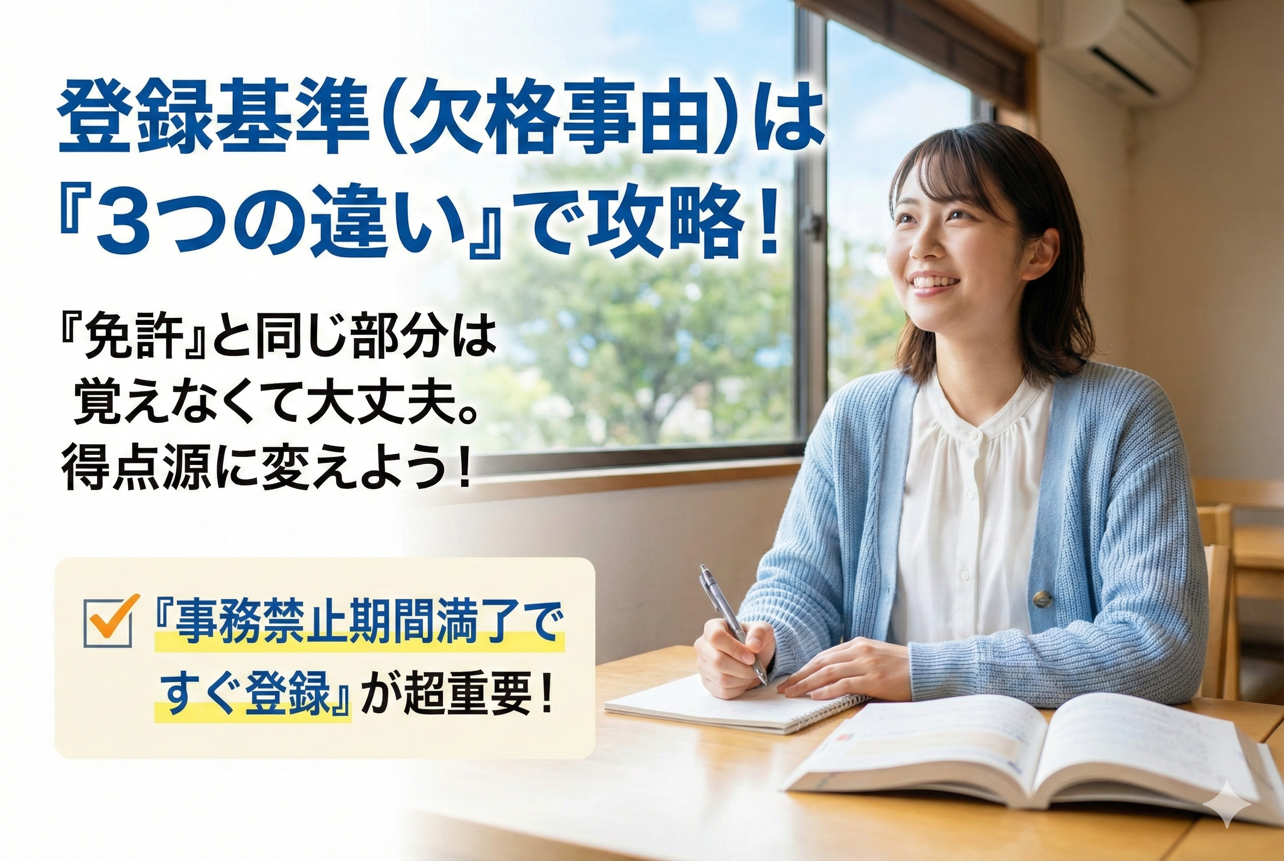 宅建士の登録基準（欠格事由）は「ここだけ」覚えれば合格点です！
