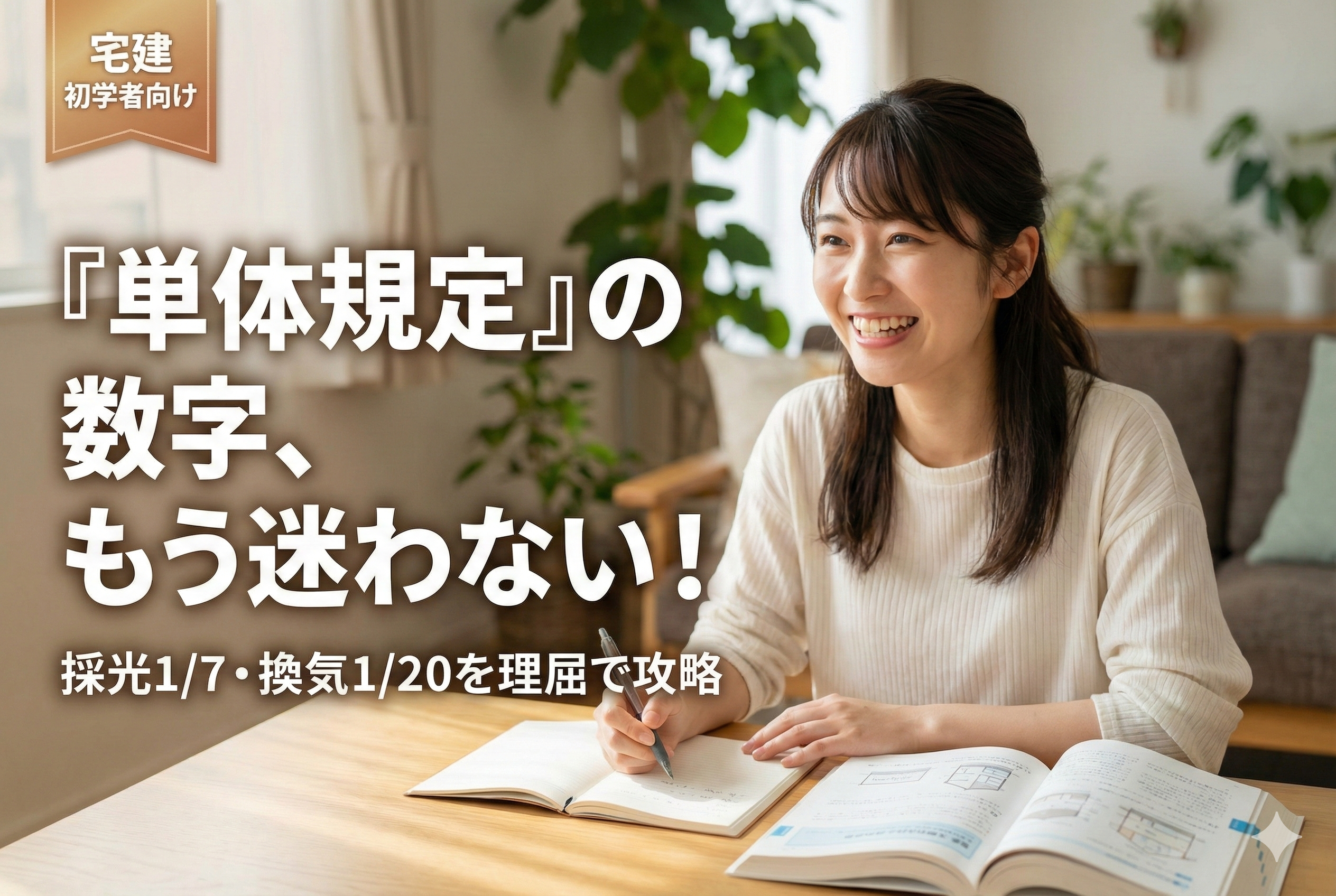 【宅建】採光1/7？換気1/20？単体規定をスッキリ整理する覚え方【建築基準法】
