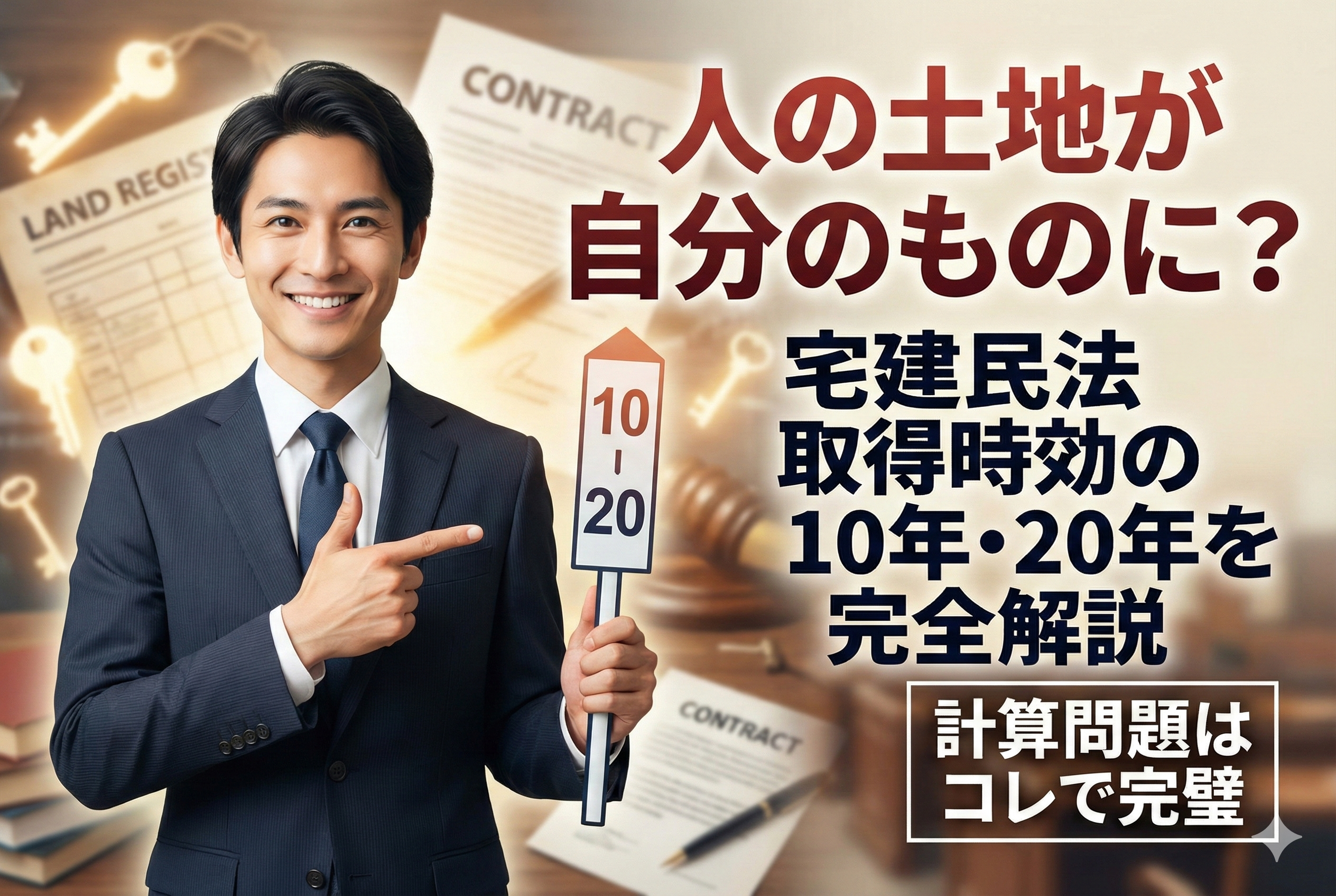【宅建民法】「人の土地が自分のものに？」取得時効の仕組みと10年・20年の違いを解説