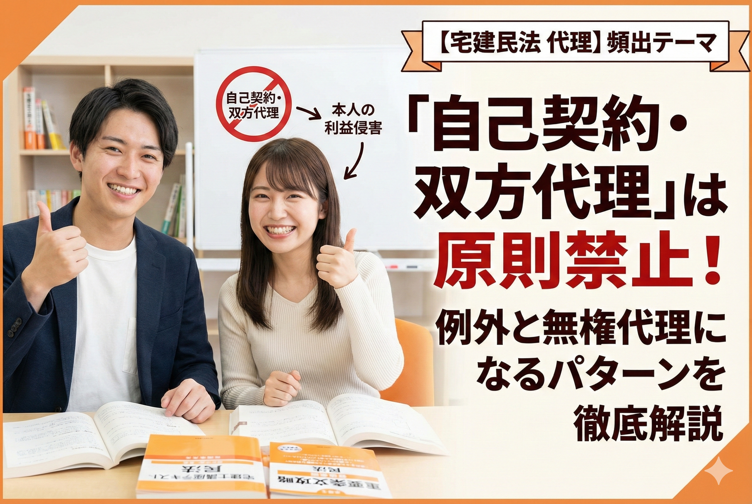 【宅建民法】「自己契約・双方代理」は原則禁止！例外と無権代理になるパターンを解説